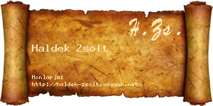 Haldek Zsolt névjegykártya
